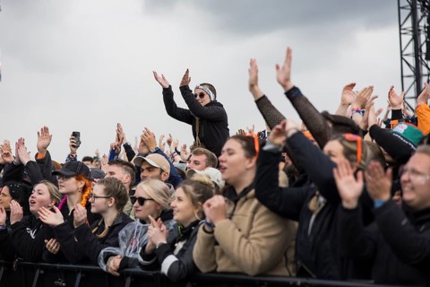 Kraftklub audience at a secret gig of the band at the Rock am Ring Festival on Saturday,