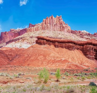 The Castle rock formation, Capitol Reef National Park, Utah, USA, North America