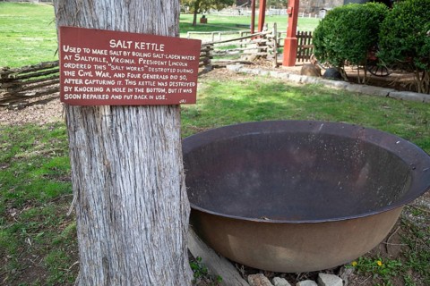 Clinton, Tennessee - A kettle for salt making at the Museum of Appalachia, a collection of pioneer