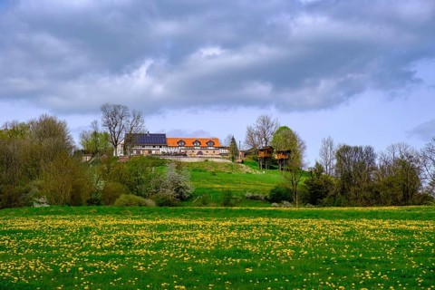 Schaumburg domain at the Schauburg castle ruins, Schalkau, Thuringian Slate Mountains, Thuringia,