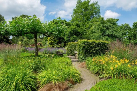 Perennial beds, Burgsteinfurt district educational garden, Münsterland, North Rhine-Westphalia,