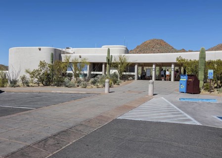 Entrance to the Red Hills Visitor Center of the Organ Pipe Cactus National Monument in southern