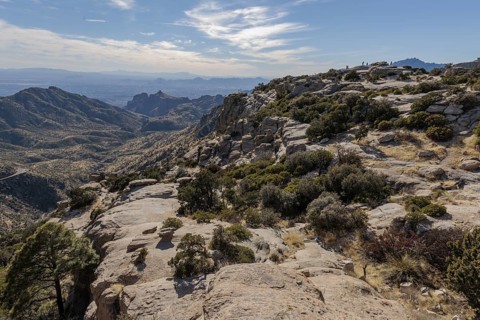 Windy Point Vista offers a view of Tucson from the Catalina Mountains along the Mt Lemmon Highway