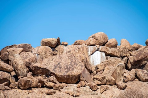 Rocks of a Klipschliefer colony, rock formation, Brandberg, Damaraland, Namibia