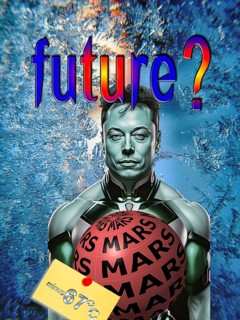 Symbolic image, Elon Musk as an alien on a Mars mission, Mars as his dream destination,