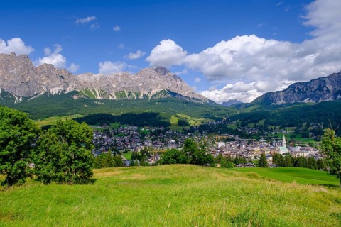 Cortina d'Ampezzo, with Monte Cristallo, Dolomites, Trentino, Italy