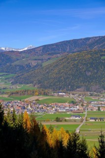 View over Olang to the Pustertal Valley, South Tyrol, Italy