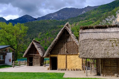Museo di Palafitte, Pile Dwelling Museum, Lake Ledro, Lago di Ledro, Trentino, Italy