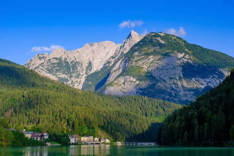 Reservoir, Lago di Santa Caterina, Auronzo di Cadore, Dolomites, Trentino, Italy