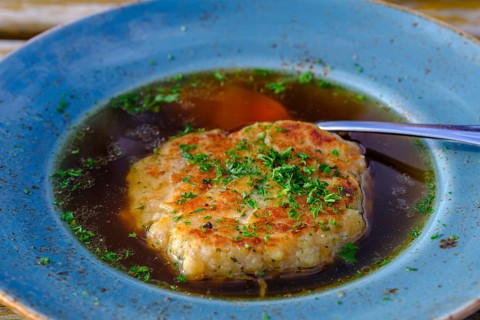 Kaspressknödlsuppe, food, Tannenhütte am Wank, Garmisch-Partenkirchen, Werdenfelser Land, Upper
