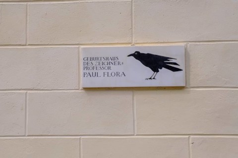 Birthplace, painter, Paul Flora, Glurns, Vinschgau, South Tyrol, Italy