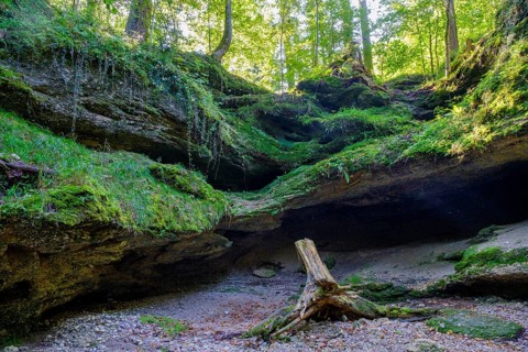 Dachshöhle geotope, Wackersberg, Tölzer Land, Upper Bavaria, Bavaria, Germany