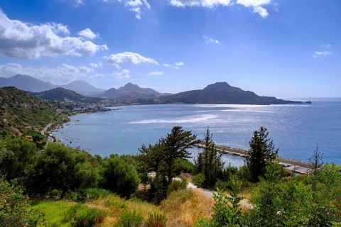 Bay of Plakias on the Libyan Sea, south coast, Crete, Greece