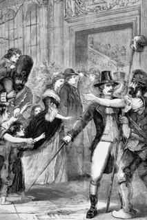 The French royal family is led to the National Assembly, August 1792, during the French Revolution,