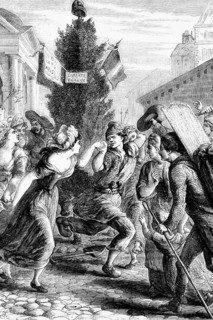 The Sansculottes, radical members of the lower classes of the revolutionary army during the French