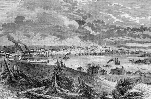 View of Saint John, the largest city in the province of New Brunswick, Canada, digital reproduction
