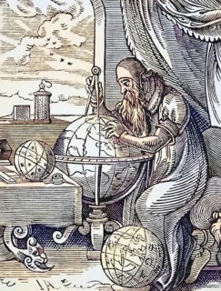 A German astronomer and cosmographer after a 16th century wood engraving by Jost Amman from Science