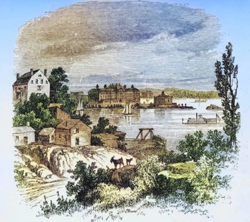 Turtle Bay and Blackwells Island, New York, 1870s, America, digital reproduction from American