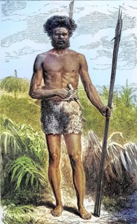 Native Australian from the book Journal of Researches by Charles Darwin, also known as Darwin's