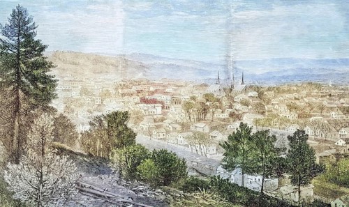 Ithaca and Cornell University, New York State, c. 1870, America, digital reproduction from American