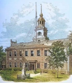 County Court House or Independence Hall, Philadelphia Pennsylvania in the 1870s, America, digital