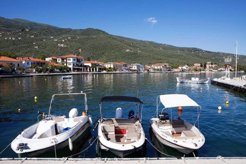 Harbour in Kato Gatzea on the Pagasitic Gulf, Pelion or Pelion Peninsula, Magnisia, Thessaly,