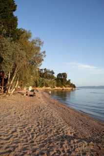 Kato Gatzea beach on the Pagasitic Gulf at sunset, Pelion or Pelion Peninsula, Magnisia, Thessaly,