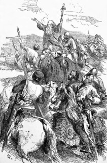 Crusaders arrive within sight of Jerusalem during the Second Crusade from 1147 to 1149 AD, digital