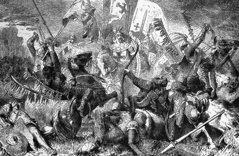 Teutonic Knights fighting against the Lithuanians and Poles during the Battle of Grunwald or the
