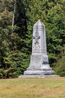 Army of the Ohio memorial marker for Indiana at Shiloh Military Park in Tennessee