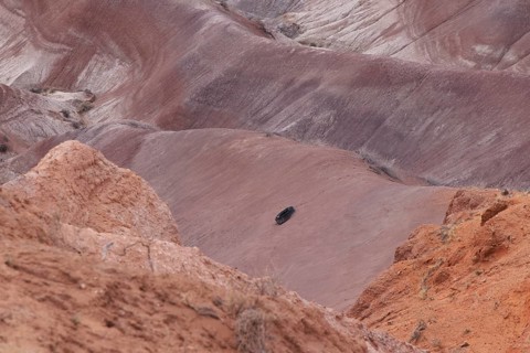 Colorful deposits of the Chinle Formation exposed at Little Painted Desert County Park near