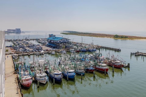 McElroy's Harbor House restaurant at the small craft marina and commercial fishing harbor in