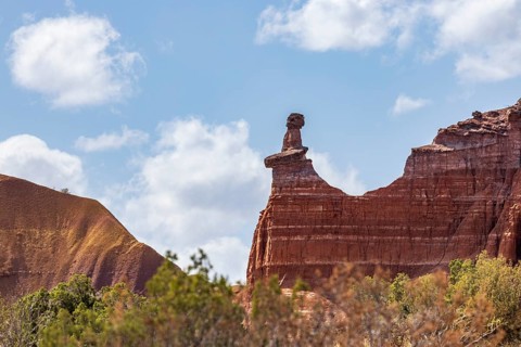 The Lighthouse rock hoodoo at Palo Duro Canyon State Park near Amarillo, Texas