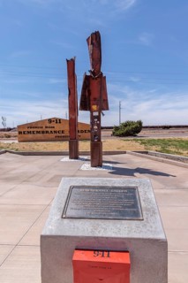 9-11 Remembrance Garden memorial along historic Route 66 in Winslow, Arizona
