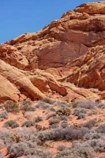 Rock formations along the Fire Canyon Overlook Trail at Valley of Fire State Park near Overton,