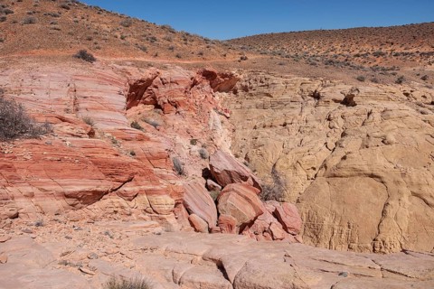 Rock formations in the Fire Canyon area at Valley of Fire State Park near Overton, Nevada