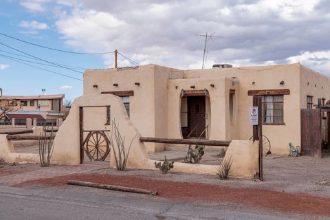 Pueblo style adobe architecture in Mesilla, New Mexico