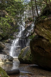 Waterfall along a hiking trail through Dismals Canyon near Phil Campbell, Alabama, USA