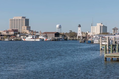 Small craft harbor in Gulfport Mississippi, USA