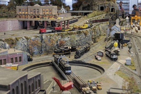 Model train layout in the Lionel Model Train Museum in Bryson City, North Carolina