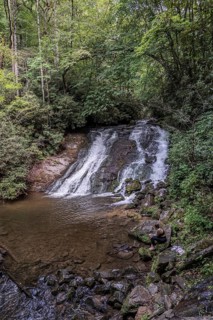Indian Creek Falls along Deep Creek in the Great Smoky Mountains National Park near Bryson City,