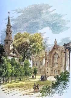 Saint Mark's Church in the Bowery, New York, 1870s, America, digital reproduction from American