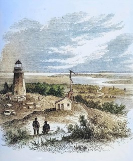 Sandy Hook, New Jersey, seen from the lighthouse, in the 1870s, America, digital reproduction from
