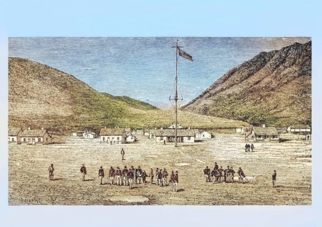 Fort Douglas Camp and Red Buttes Ravine near Salt Lake City, Utah, circa 1870, America, digital