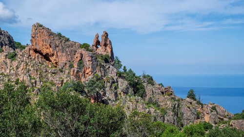 Rock heart, rock formations, Calanche, Les Calanches de Piana, Gulf of Porto, Corse-du-Sud,
