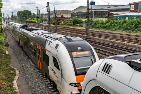 RE6, RRX, Rhein-Ruhr-Express, Regional Express, by National Express, train on the line between