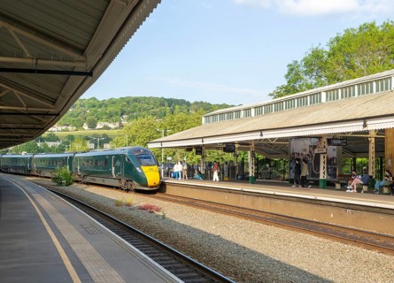 British Rail Class 800 Inter City Express train, Bath Spa railway station, Bath, Somerset, England,