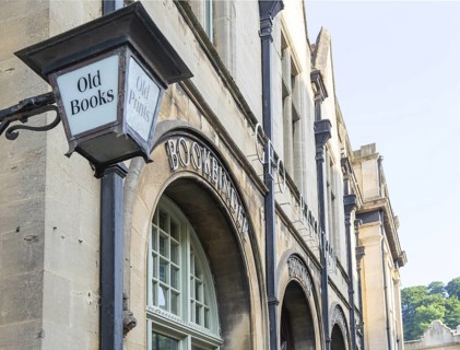 George Bayntun bookbinder book seller, Manvers Street, city of Bath, north east Somerset, England,