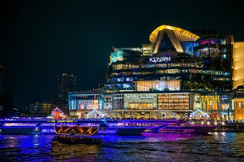 Shopping centre, ICONSIAM, night shot, Bangkok, Thailand