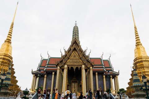 Wat Phra Kaeo temple, old royal palace, Bangkok, Thailand